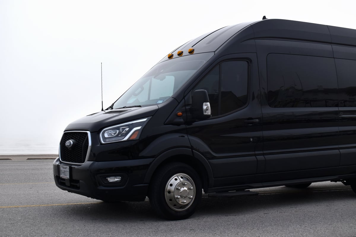 Private passenger van photographed in atmospheric light